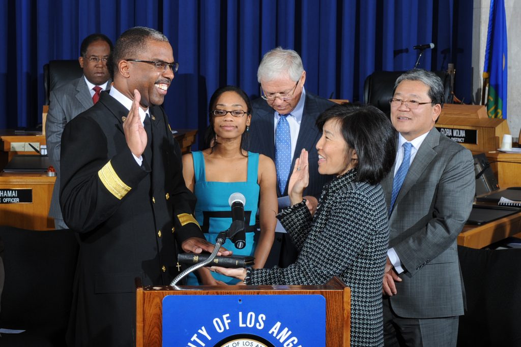 LA County officials participating in a swearing-in ceremony, highlighting leadership in public health initiatives.